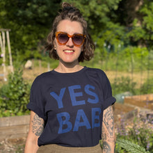 Load image into Gallery viewer, YES BAB organic oversize indigo tee