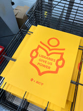 Load image into Gallery viewer, P+C's x BCT LIBRARIES protest screenprint, A3 sunshine