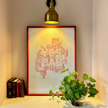 Load image into Gallery viewer, Fundraising A1 Screenprint - Framed, oxblood / pink