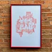 Load image into Gallery viewer, Fundraising A1 Screenprint - Framed, oxblood / pink