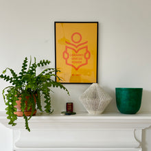 Load image into Gallery viewer, P+C's x BCT LIBRARIES protest screenprint, A3 sunshine