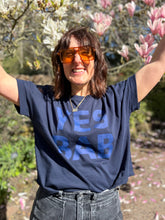 Load image into Gallery viewer, YES BAB organic oversize indigo tee