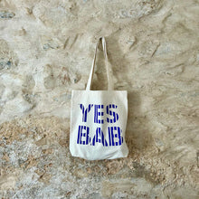 Load image into Gallery viewer, YES BAB stripe recycled canvas tote