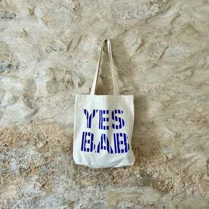 *New!* YES BAB stripe recycled canvas tote