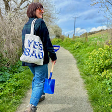Load image into Gallery viewer, YES BAB stripe recycled canvas tote