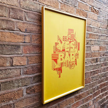 Load image into Gallery viewer, YES BAB A1 Screenprint - Framed, citrine / tomato