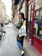Load image into Gallery viewer, YES BAB stripe recycled canvas tote