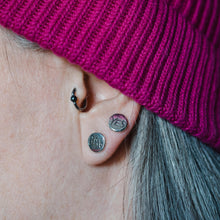Load image into Gallery viewer, YES BAB recycled silver earrings