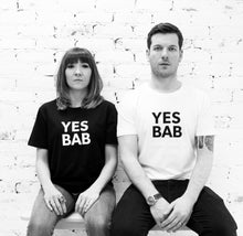 Load image into Gallery viewer, YES BAB black adult tee