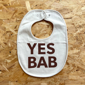 YES BAB raw organic cotton bib