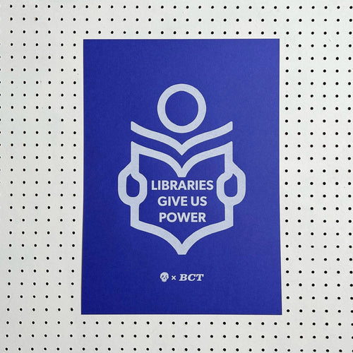 **New!** P+C's x BCT LIBRARIES protest screenprint, A3 cobalt