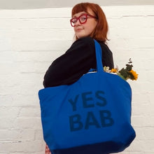 Load image into Gallery viewer, YES BAB giant French blue canvas bag
