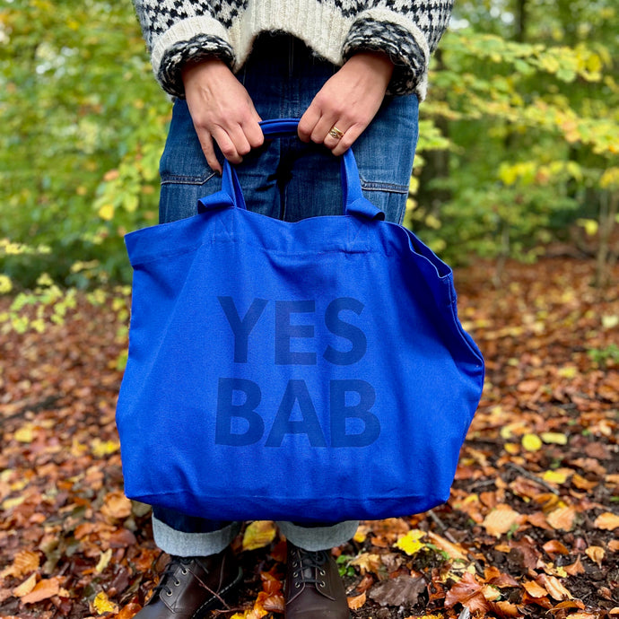 **New!** YES BAB giant French blue canvas bag