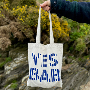 YES BAB stripe recycled canvas tote