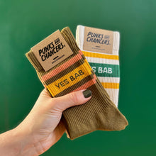 Load image into Gallery viewer, *New!* YES BAB olive sports sock