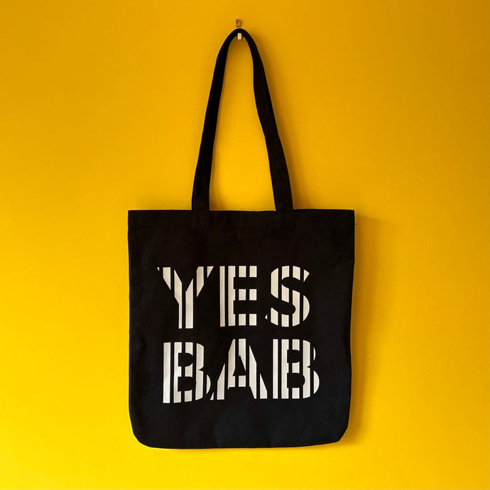 *New!* YES BAB stripe recycled canvas tote