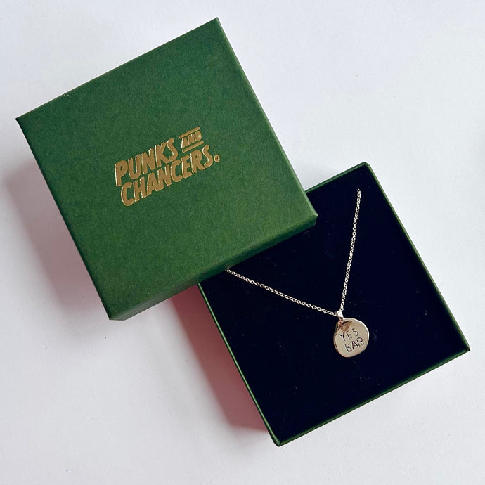 **New!** YES BAB droplet silver pendant