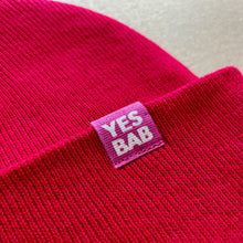 Load image into Gallery viewer, Ltd Ed Scarlet organic cotton YES BAB beanie