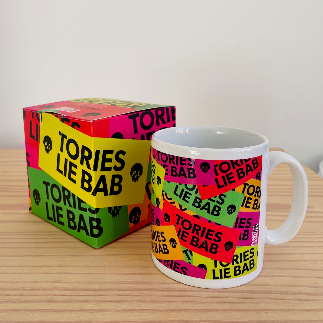 TORIES LIE BAB mug